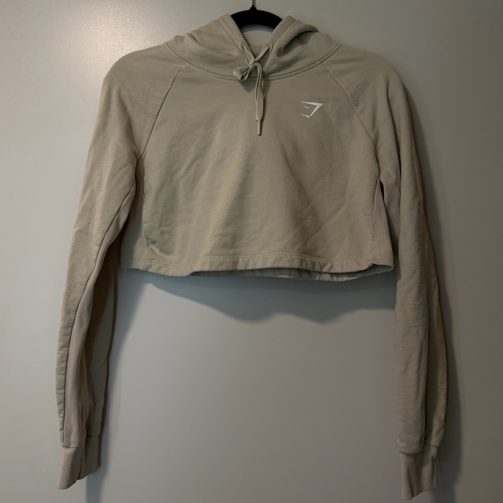 Gymshark Tan Cropped Hoodie
